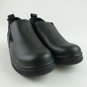 Chefwear Men Black Leather Slip On Shoes R4S13